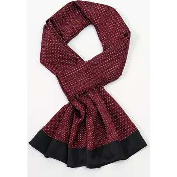 Šála Pánská hedvábná šálka červená s jemným vzorem 26x155 cm, HEDVÁBNÝ SVĚT