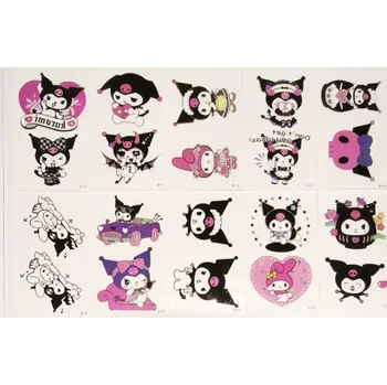 Odstranitelné tetování Dětské dočasné tetování - SANRIO - KUROMI - 10 ks (B) (Značka: SPADABRAVO)