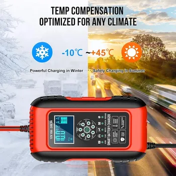 Nabíječka autobaterie Husgw - Inteligentní nabíječka baterií 10A 12V/5A 24V (Husgw - Inteligentní nabíječka baterií 10A 12V/5A 24V, Přenosná, udržovací funkce nabíječky a funkce automatické opravy s LCD displejem, pro automobily, motocykly, nákladní automobily, AGM, gelové, mo