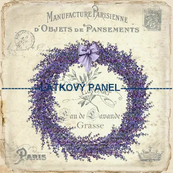 Látkový panel - Levandule - LE-108 Velikost: 15x15cm, Materiál: Kočárkovina