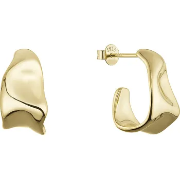 Náušnice Pozlacené stříbrné náušnice s elegantními liniemi 61111