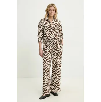 Dámské kalhoty Košile a kalhoty Answear.LAB hnědá barva 15629.1.15635.1.FLK 89X, vel. L