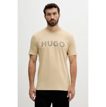 Bavlněné tričko HUGO Dulivio 50467556 béžová 08B, vel. S