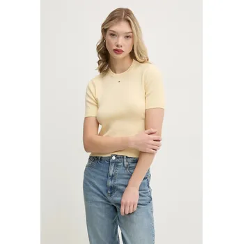 Dámský svetr Bavlněný svetr Tommy Jeans DW0DW19336 žlutá 10X, vel. M