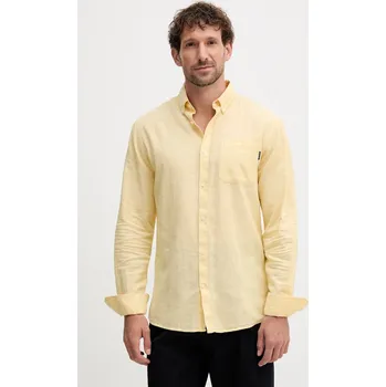 Lněná košile Lindbergh 30.220276 žlutá 10X, vel. XXL