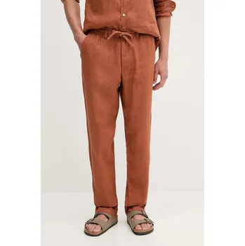 Dámské kalhoty Lněné kalhoty United Colors of Benetton 4AGHUF00M oranžová 28X, vel. 46