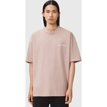 Pánská móda Bavlněné tričko AllSaints XANDER M030JC růžová 03X, vel. XS