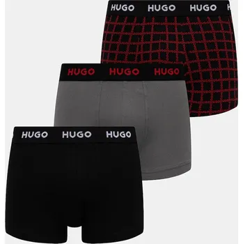 Pánské spodní prádlo Boxerky HUGO TRIPLET DESIGN 3-pack 50532550 černá 99F, vel. S