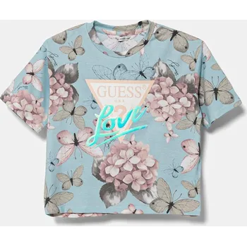 Dívčí tričko Dětské tričko Guess modrá barva, J5RI05 K6YW4 J5RI05.K6YW4.PPYA 05X, vel. 147-157