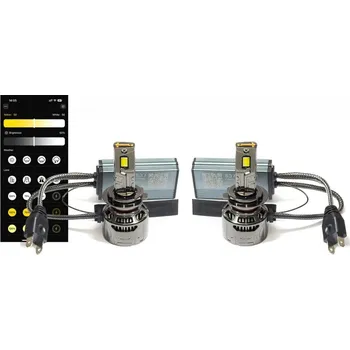 Povinná bezpečnostní výbava 2ks žárovka LED H7 12V bluetooth řízení barvy světla a světelného toku