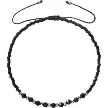 Náramek Textilní Miyuki náramek černý onyx 13037.3 black