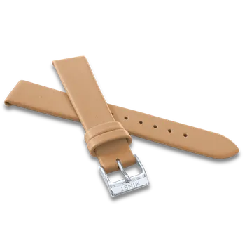 Řemínek na hodinky Béžový kožený řemínek MINET se stříbrnou sponou MSLCS Šířka řemínku: 14mm