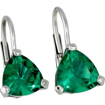 Náušnice Goldstore Náušnice zelené smaragdy bílé zlato Váha: 2.35 g