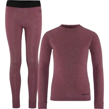 Set dětského termoprádla Dětský funkční set Craft CORE Wool Merino růžová 74