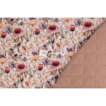 Oboustranný prošev potištěný - Luční kvítí - béžová