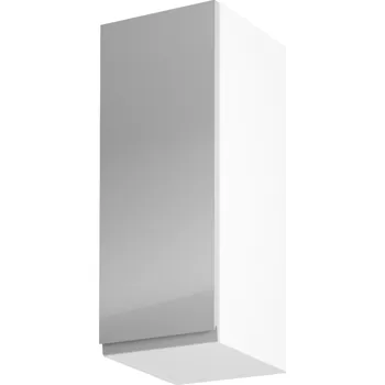 Kuchyňská skříňka Tempo Kondela Horní skříňka, bílá / šedý extra vysoký lesk, levá, AURORA G30