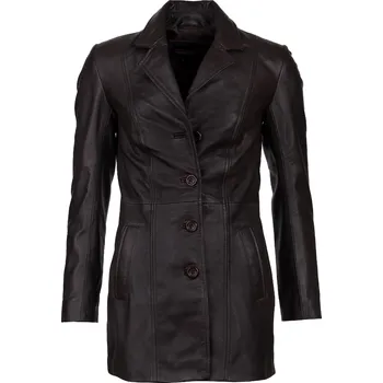 Dámský kabát BrixtonBest Dámský Kožený Kabát Gabbana Brixton Hnědý Velikost: L