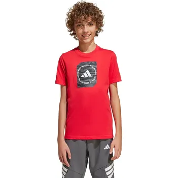 Chlapecké tričko Dětské bavlněné tričko adidas červená barva, s potiskem, JM8233 33X, vel. 176