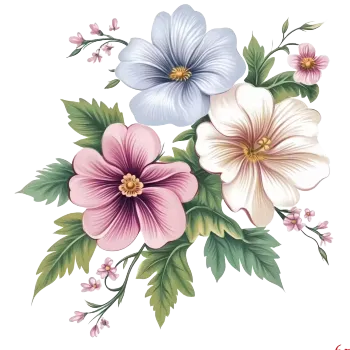 Nažehlovací obrázek - barevné kvítky (18,0 x 18,0 cm)