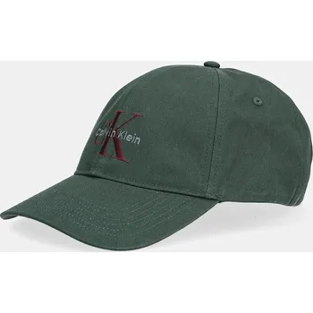 Pokrývka hlavy Bavlněná baseballová čepice Calvin Klein Jeans LV04G5004G zelená 79X, vel. ONE SIZE