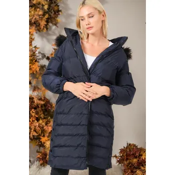 Z9740 DEWBERRY WOMEN'S COAT-NAVY BLUE dewberry modrá 3462559