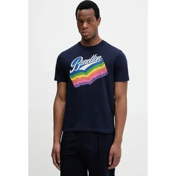 Bavlněné tričko United Colors of Benetton 3I1XU1096 námořnická modř 59X, vel. M