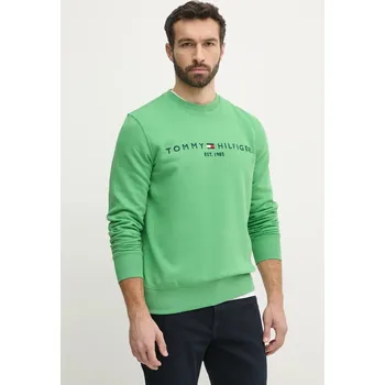 Pánská mikina Mikina Tommy Hilfiger pánská, zelená barva, s aplikací MW0MW11596 76X, vel. S