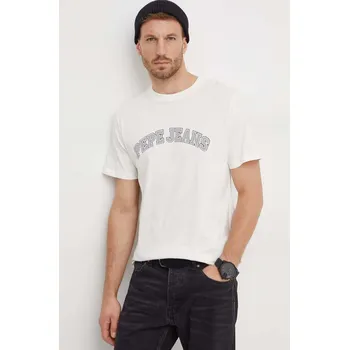 Bavlněné tričko Pepe Jeans CLEMENT PM509220 béžová 01X, vel. L