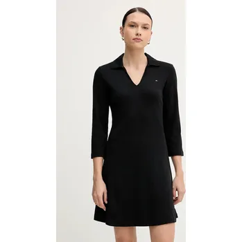 Dámské šaty Bavlněné šaty Tommy Hilfiger WW0WW47868 černá 99X, vel. XL