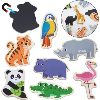 Dřevěná hračka Viga Dřevěné magnety Divoká zvířata