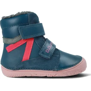 Dívčí zimní obuv D.D.STEP W073-52306C Tmavě Modrá | Dětské zimní zateplené barefoot boty - 24