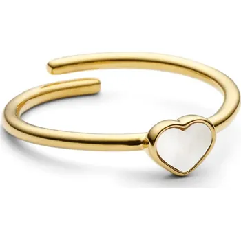 Prsten Pozlacený stříbrný prsten Design Letters 90606003PEARL zlatá GLD, vel. ONE SIZE