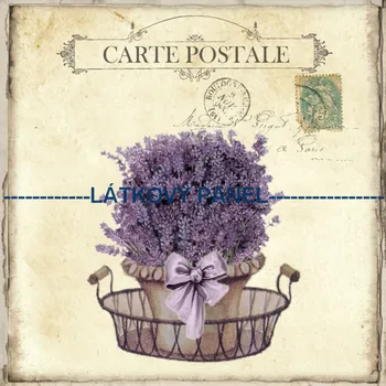 Látkový panel - Levandule - LE-103 Velikost: 15x15cm, Materiál: Kočárkovina