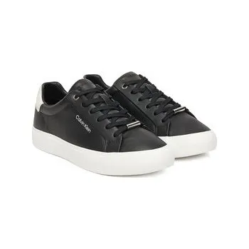 Dámské tenisky Sneakersy Calvin Klein Vulc Lace Up Lth/Moire Bt HW0HW02747 Černá 35
