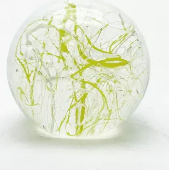 Skleněné těžítko – barevné nitě žluto bílé | 116172