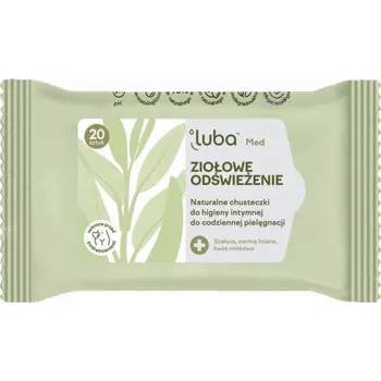 Intimní hygienický prostředek Luba LUBA_Med Bylinné osvěžení, přírodní ubrousky pro intimní hygienu, 20 ks.