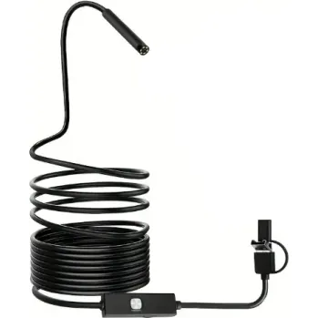 Digitální kamera Endoskopická kamera 7mm 5m kabel LED 3v1 USB Typ-C mikroUSB voděodolná mini kamera pro Android PC auto a domácí inspekce