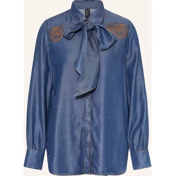 Dámská halenka Marc Cain Dámská Blůza S Odnímatelnou Kravatou, 355 indigo...