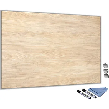 Kancelářský nábytek Skleněná magnetická tabule - světlé dřevo Rozměr V/Š: 30x40cm