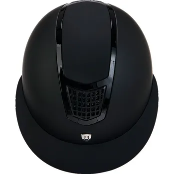 EQUESTRO Helma jezdecká Eclipse Plain Mat Wide Visor Equestro, černá Obvod hlavy: 59-61 cm