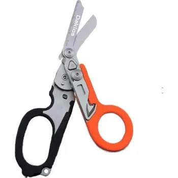 Multifunkční nůž Multifunkční skládací záchranářské nůžky 6 v 1 pro přežití - oranžovo-černé