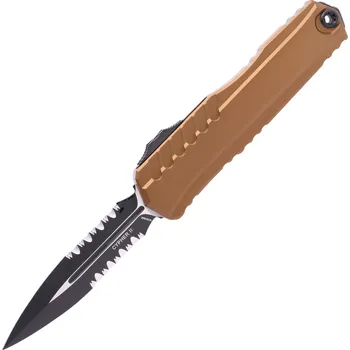 kapesní nůž Microtech CYPHER II D/E BLACK PART SERRATE TAN 1242-2TA
