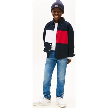 Dívčí džíny Dětské rifle Tommy Hilfiger STRAIGHT KB0KB10344.128.176.PPY2 modrá 55X, vel. 152