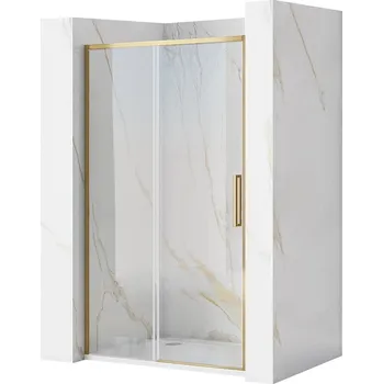 Sprchové dveře Rea Rapid Slide, sprchové dveře 130x195 cm, 6mm čiré sklo, zlatý matný profil, REA-K8590