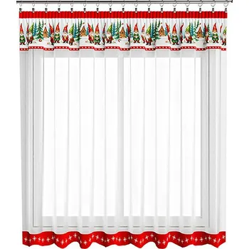 Záclona 4sleep Hotová vánoční záclona 300 × 140 cm, Skřítci červení