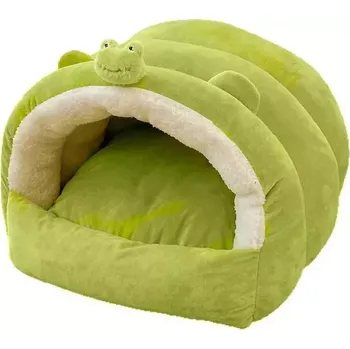 Pelíšek pro kočku TopTechnology Zateplený polouzavřený pelíšek pro kočky na zimu, rozměry: 48x40x38cm (Žába)