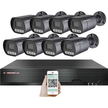 Mikrofon PoE IP 8 kamerový set XM-810B 4MPx, mikrofon, CZ menu