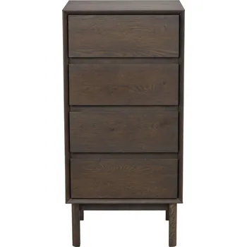 Komoda Rowico Vysoká komoda se 4 zásuvkami, hnědý, dub, Mackay Barva: Hnědá