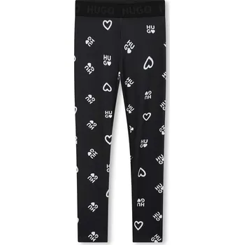 Dívčí legíny Dětské legíny HUGO černá barva, vzorované G00074.156.162 99X, vel. 162