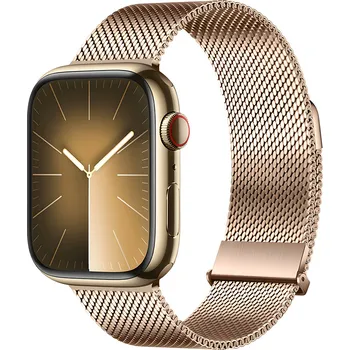 Příslušenství k chytrým hodinkám DuxDucis Řemínek na Apple Watch 44mm / 45mm / 46mm / 49mm - DuxDucis, Milanese Pro Gold